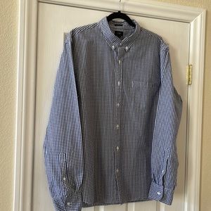 J Crew MENS Slim Fit Long Sleeve Summer Cotton Button Down Check Shirt sz XL